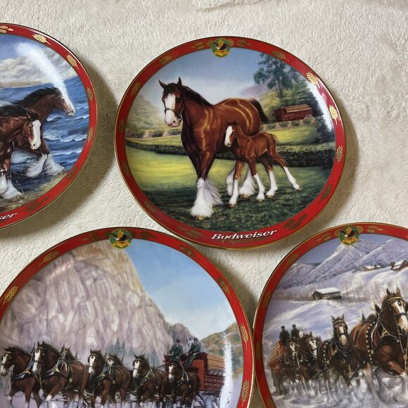 Lot of 7 Budweiser Clydesdales Collector Plates 1998 1999 2000 Winter Beach Farm - Picture 8 of 12